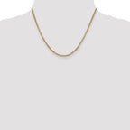 14K 2.45mm Semi-Solid Round Box with Lobster Clasp Chain