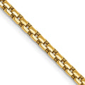14K 2.45mm Semi-Solid Round Box with Lobster Clasp Chain