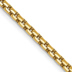 14K 2.45mm Semi-Solid Round Box with Lobster Clasp Chain