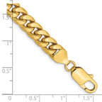 14K 7.3mm Semi-Solid Miami Cuban with Lobster Clasp Bracelet