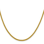14K 2.2mm Semi-Solid Franco with Lobster Clasp Chain