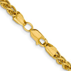 Golden Treasures 14K 4.15mm Semi-Solid Wheat with Lobster Clasp Chain