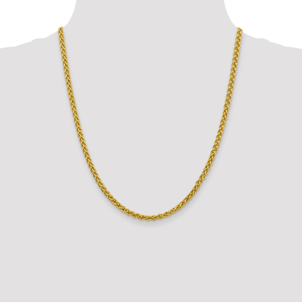 Golden Treasures 14K 4.15mm Semi-Solid Wheat with Lobster Clasp Chain