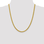 Golden Treasures 14K 4.15mm Semi-Solid Wheat with Lobster Clasp Chain