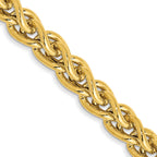 Golden Treasures 14K 4.15mm Semi-Solid Wheat with Lobster Clasp Chain