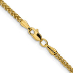 14K 2.35mm Semi-Solid 3-Wire Wheat with Lobster Clasp Chain
