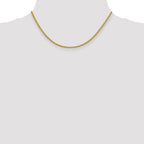 14K 2.35mm Semi-Solid 3-Wire Wheat with Lobster Clasp Chain
