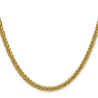 14K 4.65mm Semi-Solid 3-Wire Wheat with Lobster Clasp Chain