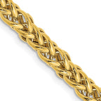 14K 4.65mm Semi-Solid 3-Wire Wheat with Lobster Clasp Chain