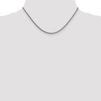 14K White Gold 2.35mm Semi-Solid 3-Wire Wheat with Lobster Clasp Chain