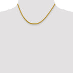 14K 2.5mm Semi-Solid Diamond-cut Wheat with Lobster Clasp Chain