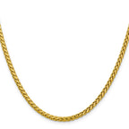 14K 3.1mm Semi-Solid Diamond-cut Wheat with Lobster Clasp Chain