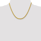 14K 3.1mm Semi-Solid Diamond-cut Wheat with Lobster Clasp Chain