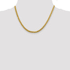 14K 3.7mm Semi-Solid Diamond-cut Wheat with Lobster Clasp Chain