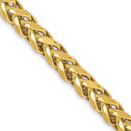 14K 3.7mm Semi-Solid Diamond-cut Wheat with Lobster Clasp Chain