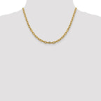 14K 4.9mm Semi-Solid Diamond-cut Open Link Cable with Lobster Clasp Chain