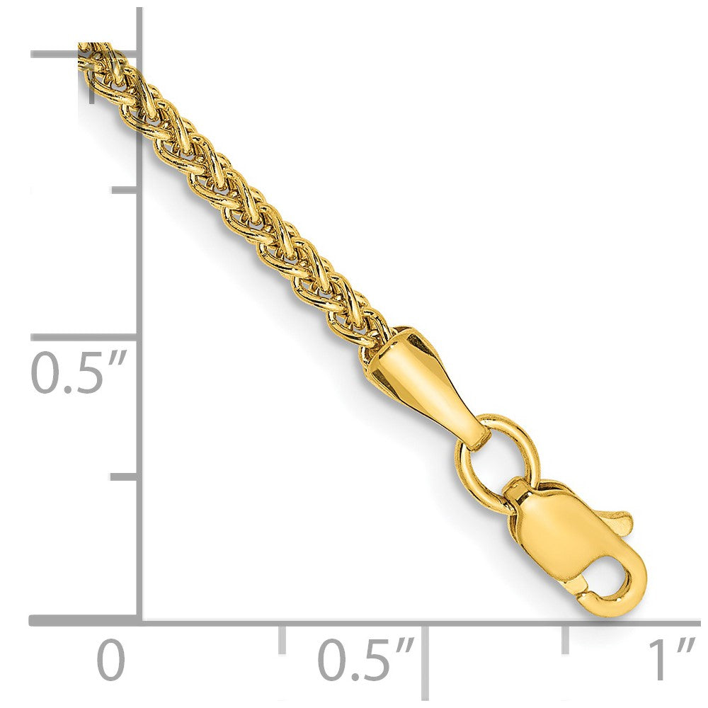 14K 2mm Semi-Solid Wheat with Lobster Clasp Anklet