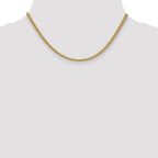 14K 2.6mm Semi-Solid 3-Wire Wheat with Lobster Clasp Chain