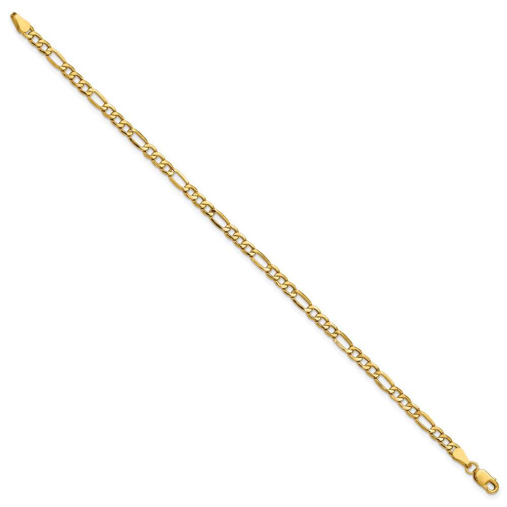 14K 3.5mm Semi-Solid Figaro with Lobster Clasp Bracelet