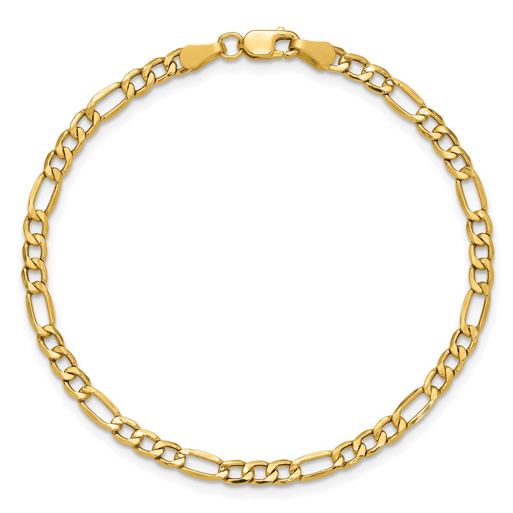 14K 3.5mm Semi-Solid Figaro with Lobster Clasp Bracelet