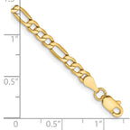 14K 3.5mm Semi-Solid Figaro with Lobster Clasp Bracelet