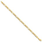14K 4.2mm Semi-Solid Figaro with Lobster Clasp Bracelet