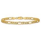 14K 4.2mm Semi-Solid Figaro with Lobster Clasp Bracelet