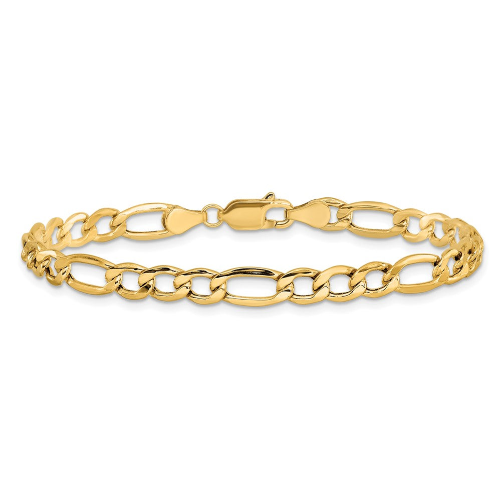 14K 5.75mm Semi-Solid Figaro with Lobster Clasp Bracelet