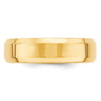 14k Yellow Gold 6mm Beveled Edge Comfort Fit Wedding Band