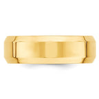 14k Yellow Gold 7mm Beveled Edge Comfort Fit Wedding Band