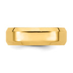 14k Yellow Gold 7mm Beveled Edge Comfort Fit Wedding Band