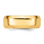14k Yellow Gold 8mm Beveled Edge Comfort Fit Wedding Band
