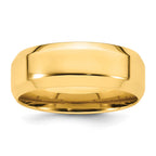 14k Yellow Gold 8mm Beveled Edge Comfort Fit Wedding Band