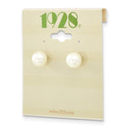 1928 Jewelry Gold-tone 8mm Ivory Imitation Pearl Post Stud Earrings
