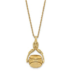 1928 Jewelry Gold-tone Three Sided Spinning Floral Pattern Oval 13mm Lockets 30 inch Necklace Holds 6 Photos