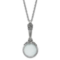 1928 Jewelry Silver-tone Textured Vintage Handle 4-5X Magnifying Glass 30 inch Necklace