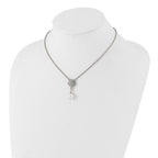 1928 Silver-tone Crystal and Imitation Pearl 16in w/ 3in ext. Necklace