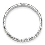 1928 Jewelry Silver-tone Sparkling Clear Crystal Two Row Stretch Bracelet