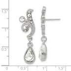 1928 Jewelry Silver-tone Sparkling Clear Crystal from Swarovski Teardrop Vintage Style Dangle Post Earrings