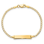 14k Polished Solid Chain/Solid Plate Flat Curb Link 22.5x4.8mm Plate 6 inch Baby/Child ID Bracelet