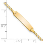 14k Polished Solid Chain/Solid Plate Flat Curb Link 22.5x4.8mm Plate 5.5 inch Baby/Child ID Bracelet