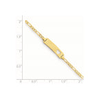 14k Polished Solid Chain/Solid Plate Figaro Link Cut-out Heart 21.4x5.4mm  Plate 6 inch Baby/Child ID Bracelet