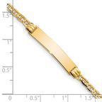 14k Polished Solid Chain/Solid Plate Anchor Link 26x5mm Plate 6 inch Baby/Child ID Bracelet