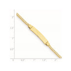 14k Polished Solid Chain/Solid Plate Curb Link 26x5mm Plate 6 inch Baby/Child ID Bracelet