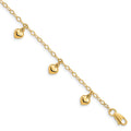 14K Puffed Heart 6 inch Childs Charm Bracelet