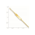 14k Polished Solid Chain/Solid Plate Fancy Link 16x5mm Plate 6 inch Baby/Child ID Bracelet