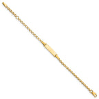 14k Polished Solid Chain/Solid Plate Fancy Link 16x5mm Plate 6 inch Baby/Child ID Bracelet