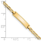 14k Polished Solid Chain/Solid Plate Anchor Link 20x5mm Plate 6 inch Baby/Child ID Bracelet