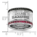 NHL Chicago Blackhawks Pink & Black Crystal Stacked Ring Set