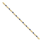 14k Complete Diamond and Oval Sapphire Infinity Link 7.25 inch Bracelet